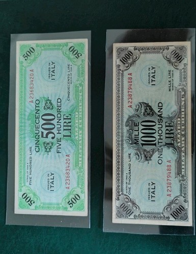 Coppia banconote molto - rare, am