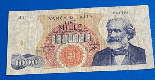 Banconota 1000 lire - 1000, verdi