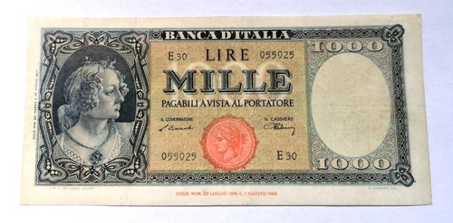 1000 lire italia testina - 1000,