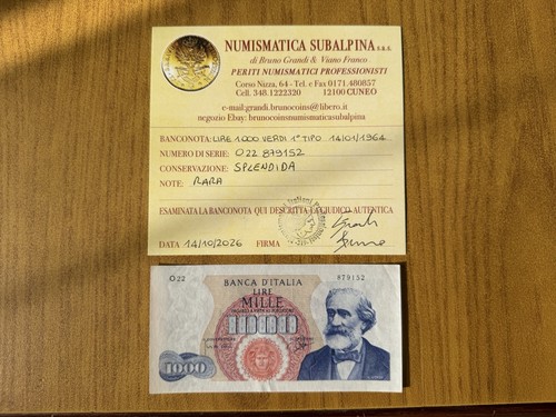 Banconota lire 1000 verdi - lire,