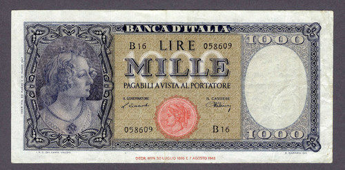 Repubblica italiana 1000 - italiana, lire
