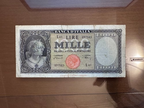 Banconota lire 1000 - lire, italia