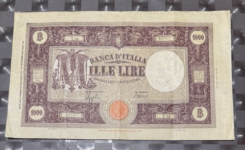 1000 lire grande - 1000, decreto