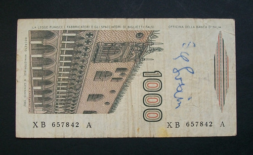 Rara sostitutiva 1000 lire - rara,