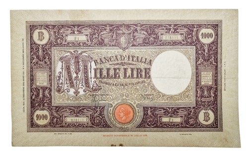 Regno italia 1000 lire - d'italia,