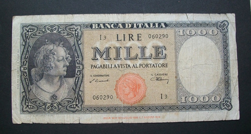1000 lire testina decreto 20 - lire,
