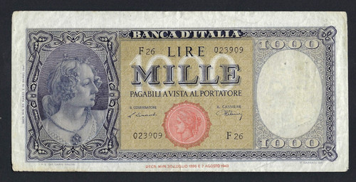 Repubblica italiana 1000 - italiana, lire