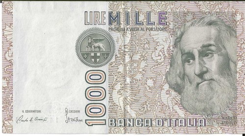 Banconota 1000 lire - banconota, marco