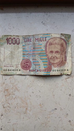Banca italia banconota 1000 - d'italia,