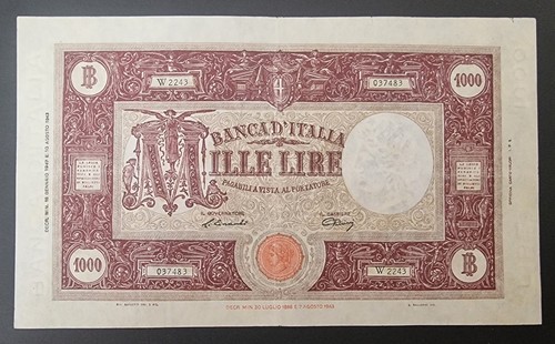 Rara mille 1000 lire - lire, barbetti